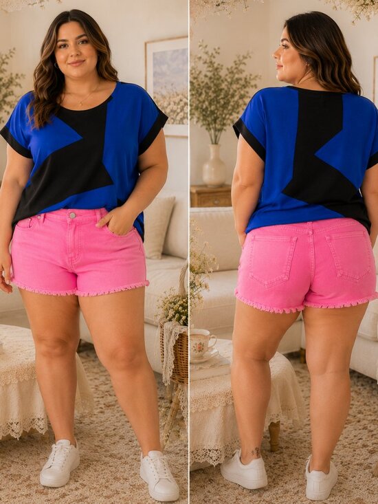 Torrid Pants - Barbiecore Hot Pink Denim Shorts Frayed Raw Hem Summer Plus Size 16
